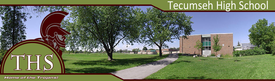 Tecumseh High School, Home of the Trojans. Picture of School Grounds